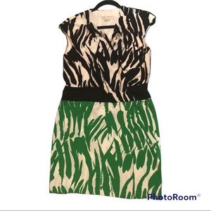 MAGGY LONDON Womens green &black with white color Dress Sleeveless  Size 6P